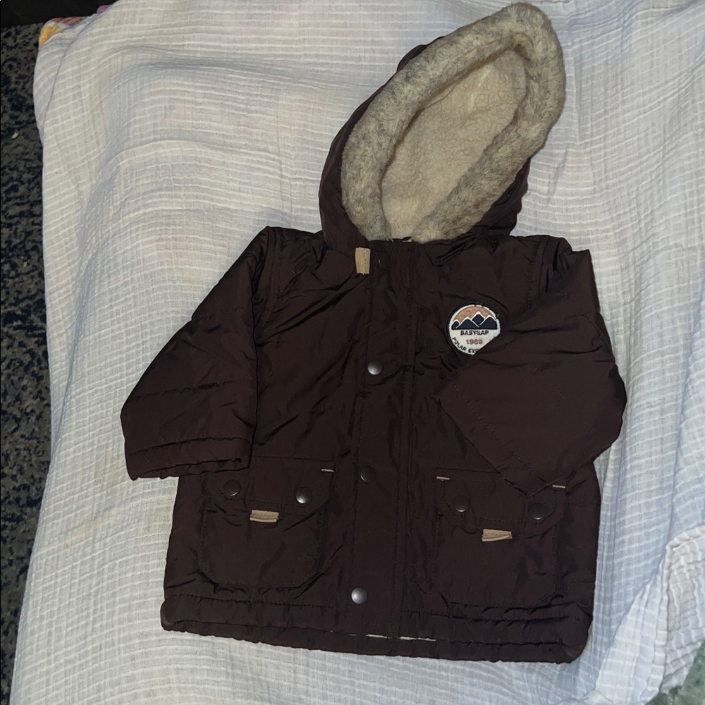 Baby GAP Brown Expedition Patch Winter Brown Jacket GREAT condition